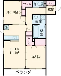 ル リアン【2階】の間取り