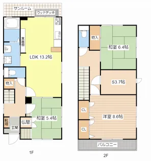 滋賀県近江八幡市池田本町【一戸建】の間取り
