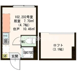 東京都中野区中央1【アパート】の間取り