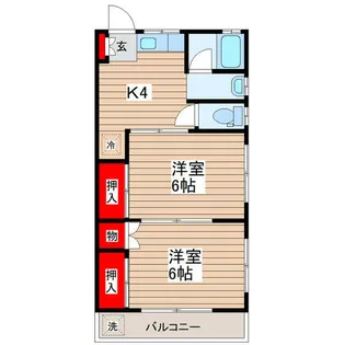 しゅんせいハイツII【2階】の間取り