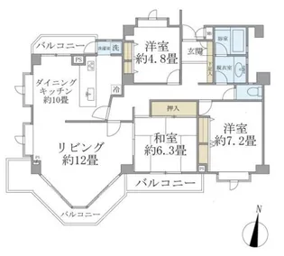 東京都世田谷区経堂5【マンション】の間取り