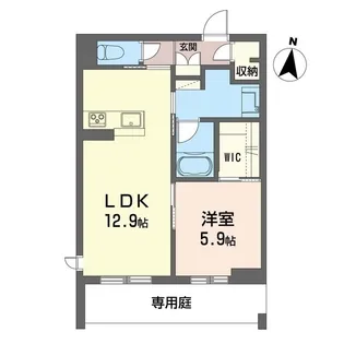 プレディーナ武蔵浦和【1階】の間取り