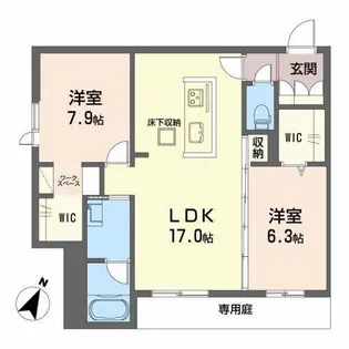 エクラシエ H【1階】の間取り