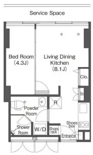 ウエリスアーバン品川タワー【13階】の間取り