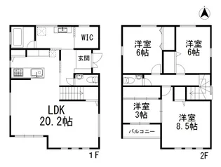 兵庫県芦屋市川西町【一戸建】の間取り