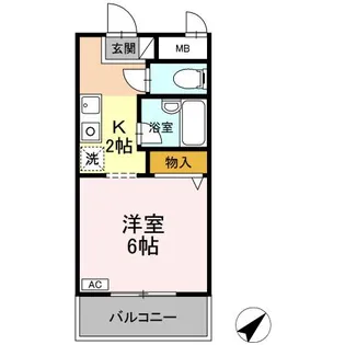 EXCEL COURT124-B【1階】の間取り