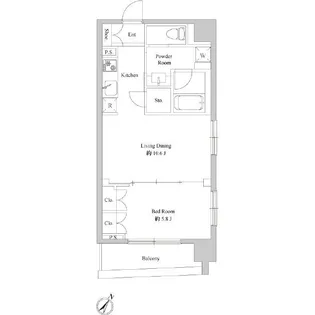 ドゥーエ日本橋浜町【4階】の間取り