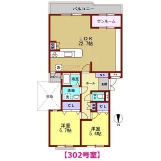 Amour Paix アムール ペー【3階】の間取り