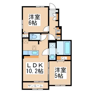 ヴェルミリオンIIIIII【1階】の間取り