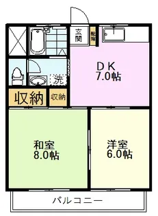 リバーランドハイツB【1階】の間取り