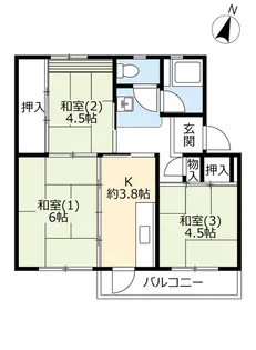 UR有野【5階】の間取り