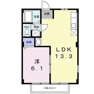 サンハイツB【1階】の間取り