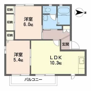 ベニール今宿C【2階】の間取り
