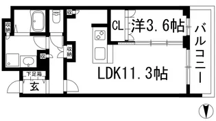 ジオタワー宝塚 グランレジス THE SOUTH【11階】の間取り