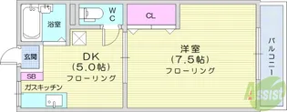 パルデンス泉中央【1階】の間取り
