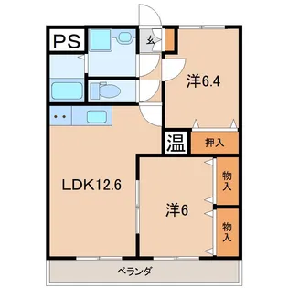 サン ソレイユ安達【2階】の間取り