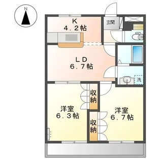 メゾンプリエージュ【2階】の間取り