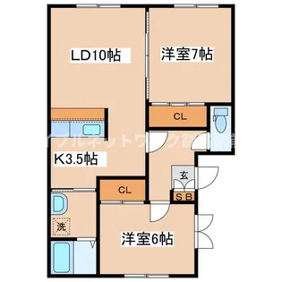 ハイツひまわり(鶴ヶ岱)【2階】の間取り