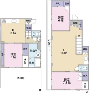 サンハイツ俊【2階】の間取り