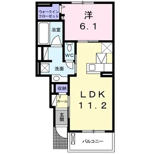 サニーバレールイII【1階】の間取り