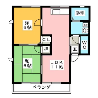 レトア粟野【1階】の間取り