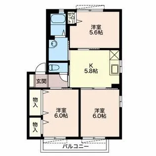 レコット B【2階】の間取り