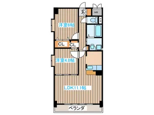 ボヌ-ル名取【1階】の間取り