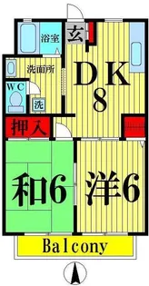 竹ノ塚ガーデン【2階】の間取り