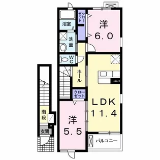 FLAT Y-II【2階】の間取り