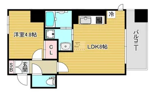 グランデージ難波西【10階】の間取り