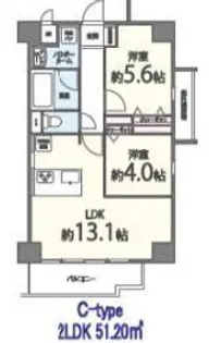 キャッスルビュー玉造上町台【6階】の間取り