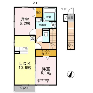 メゾンプレーヌ天竜川C【2階】の間取り