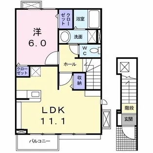 サンヴェルジュI【2階】の間取り