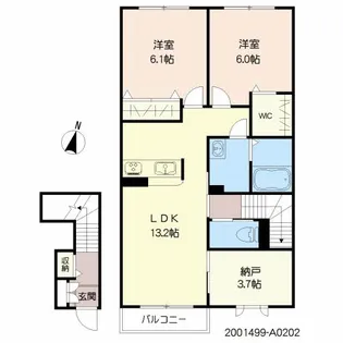 スリーゼI棟【2階】の間取り