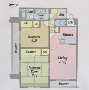 エスパシオ ルイヨム【6階】の間取り