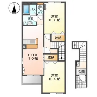 マーベルキューブI【2階】の間取り