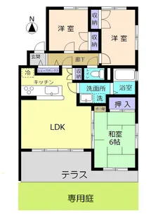 ブァンテージ淳 A棟【1階】の間取り