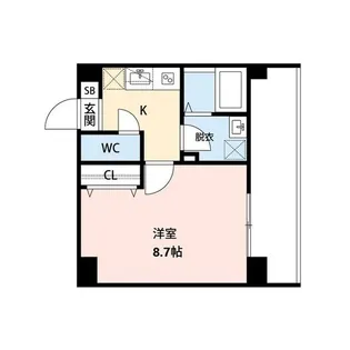 CUES(キューズ)東万代【8階】の間取り