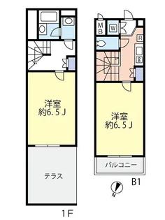 ルーブル中野富士見町伍番館【1階】の間取り