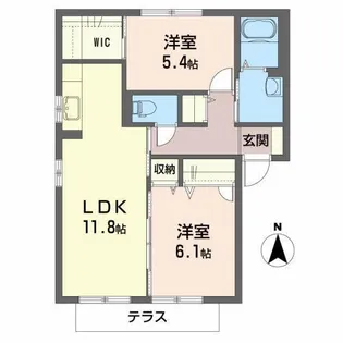 ミオ パラッツオ A・B【1階】の間取り