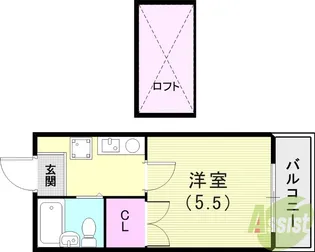 中央東町ハイツ【2階】の間取り
