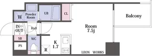 レオンコンフォート上本町【8階】の間取り