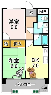 白鷺パークサイドハウス【5階】の間取り