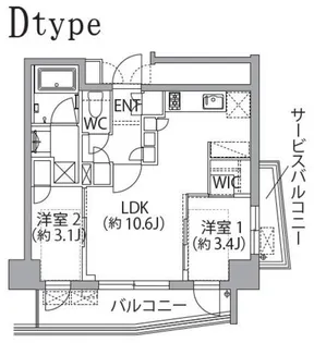 レスピール蓮根【5階】の間取り