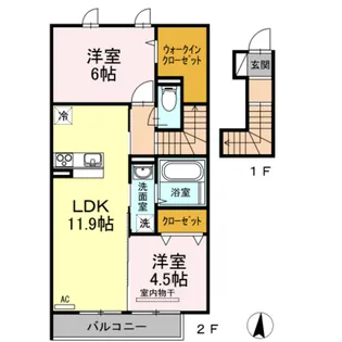 セジュールウィット 秀【2階】の間取り