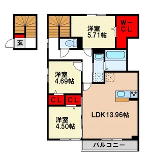 ロイヤルステージタウン鳥栖 E【2階】の間取り