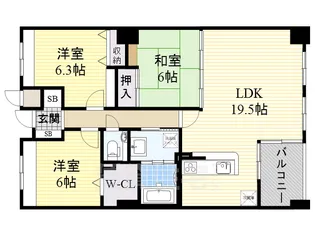 ヴィラウノカ【3階】の間取り