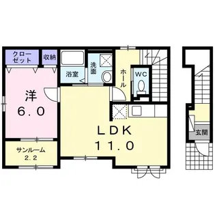 ステーション矢吹北町【2階】の間取り