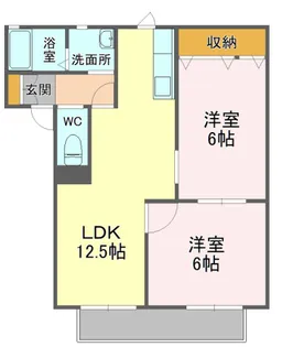 リバティアーク【2階】の間取り