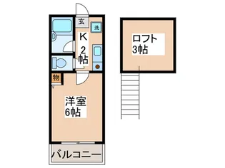 プレシャスハイツ武蔵中原B【2階】の間取り